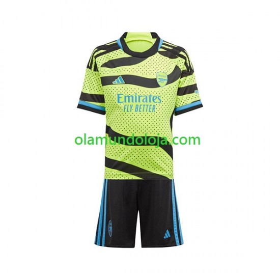 Camisola Arsenal Criança Equipamento Segundo 2023-2024 Manga Curta